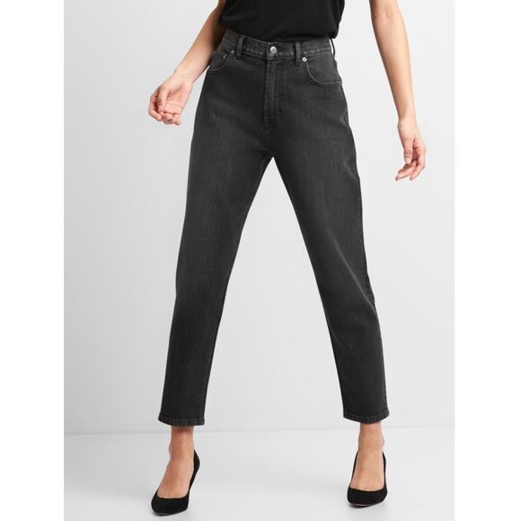 GAP Denim - GAP Denim Women's Size 12/31P Black High Rise Tapered Leg Cropped Mom Jeans